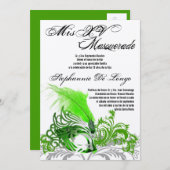 12x18 Masquerade Quinceanera Birthday Einladung (Vorne/Hinten)