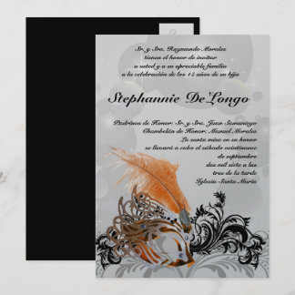 12x18 Masquerade Quinceanera Birthday Einladung