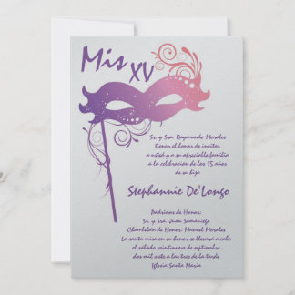 12x18 Masquerade Quinceanera Birthday Einladung