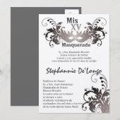 12x18 Masquerade Quinceanera Birthday Einladung (Vorne/Hinten)