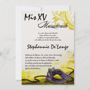 12x18 Masquerade Quinceanera Birthday Einladung
