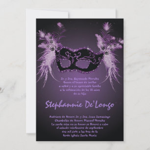12x18 Masquerade Quinceanera Birthday Einladung