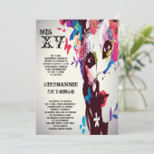 12x18 Masquerade Quinceanera Birthday Einladung (Stehend Vorderseite)