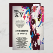 12x18 Masquerade Quinceanera Birthday Einladung (Vorne/Hinten)