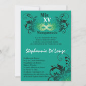 12x18 Masquerade Quinceanera Birthday Einladung (Vorderseite)