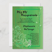 12x18 Masquerade Quinceanera Birthday Einladung (Vorderseite)