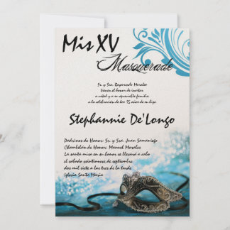 12x18 Masquerade Quinceanera Geburtstag Einladung