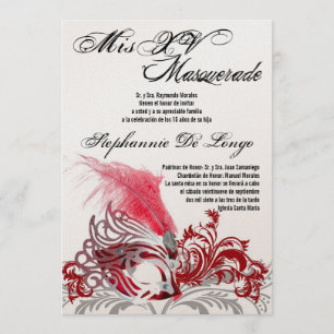 12x18 Masquerade Quinceanera Geburtstag Einladung