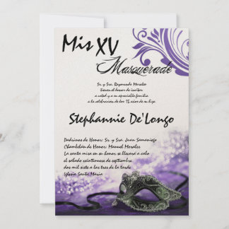 12x18 Masquerade Quinceanera Geburtstag Einladung