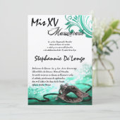 12x18 Masquerade Quinceanera Geburtstag Einladung (Stehend Vorderseite)