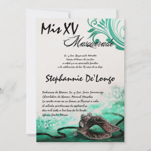 12x18 Masquerade Quinceanera Geburtstag Einladung