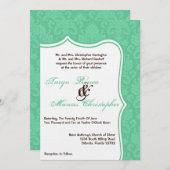 12x18 Mint Green Damask Hochzeitsfeier Einladung (Vorne/Hinten)