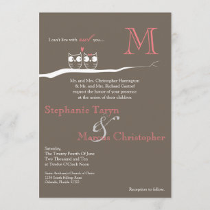 12x18 mit Eule Sie Waldschrei-Hochzeits-Einladung Einladung