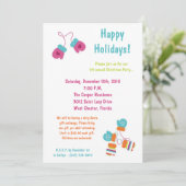 12x18 Modern Color Mitten Weihnachten Party Einlad Einladung (Stehend Vorderseite)