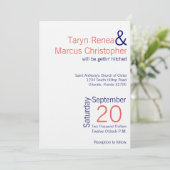 12x18 Modern Coral Navy Blue Chev Einladung zur Ho (Stehend Vorderseite)