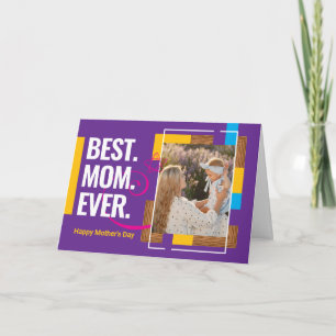 12x18" Modern Custom Foto Mother's Day Card for Ma Karte