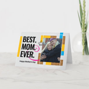 12x18" Modern Custom Foto Mother's Day Card for Ma Karte