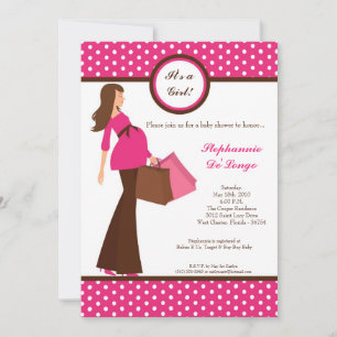 12x18 Modern Mod Mama Shopping Baby Shower Einladu Einladung