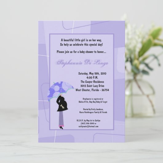 12x18 Modern Mod Mama Shopping Baby Shower Einladu Einladung (Stehend Vorderseite)