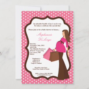 12x18 Modern Mod Mama Shopping Baby Shower Einladu Einladung
