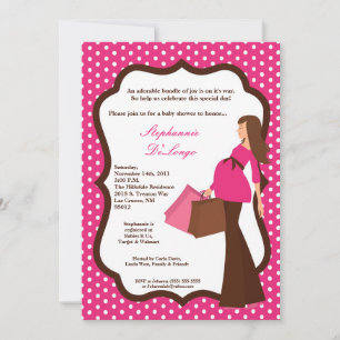 12x18 Modern Mod Mama Shopping Baby Shower Einladu Einladung