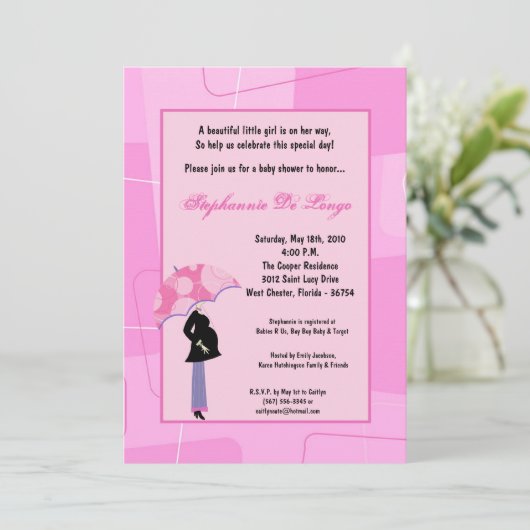 12x18 Modern Mod Mama Shopping Baby Shower Einladu Einladung (Stehend Vorderseite)