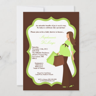 12x18 Modern Mod Mama Shopping Baby Shower Einladu Einladung