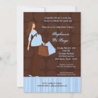12x18 Modern Mod Mama Shopping Baby Shower Einladu