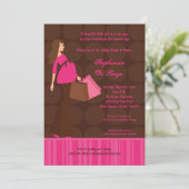 12x18 Modern Mod Mama Shopping Baby Shower Einladu Einladung (Stehend Vorderseite)