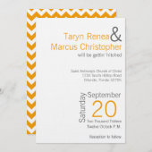 12x18 Modern Mustard Gray Zickzack Hochzeitseinlad Einladung (Vorne/Hinten)