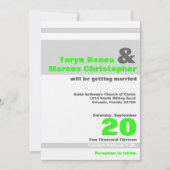 12x18 Modern Neon Green Stripe Hochzeit Einladung (Vorderseite)