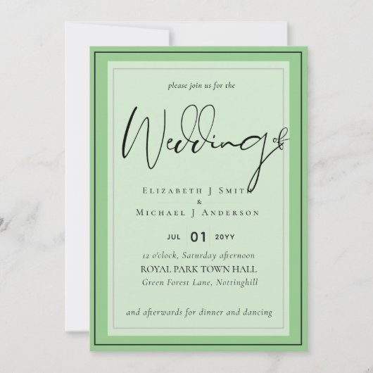 12x18 Modern Script Overlay Budget Hochzeit lädt e (Vorderseite)