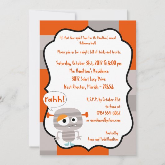 12x18 Monster Bash Halloween-Party Einladung (Vorderseite)