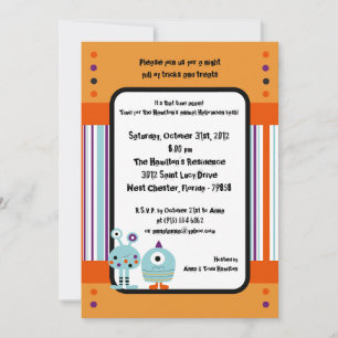 12x18 Monster Bash Halloween-Party Einladung