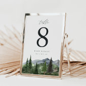 12x18 Mountain Forest Wedding Tischnummer Card