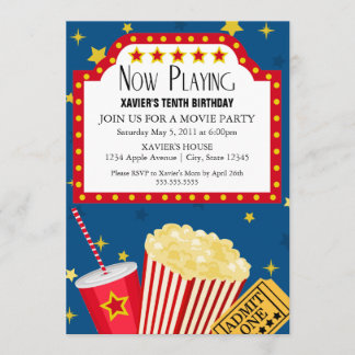 12x18 Movie Party Einladung