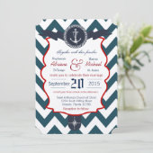 12x18 Nautical Anchor Segelcom Einladung Hochzeit (Stehend Vorderseite)