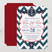 12x18 Nautical Anchor Segelcom Einladung Hochzeit (Vorne/Hinten)