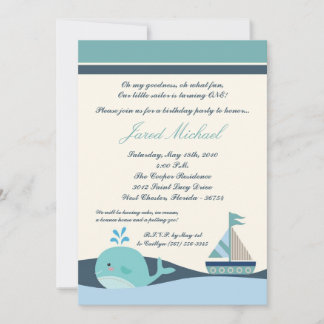 12x18 Nautical Segelboot Einladung zum Geburtstag