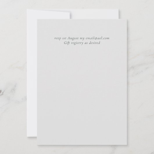 12x18 Navy Blue Coral Floral Script Hochzeit Set (Rückseite)