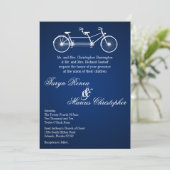 12x18 Navy Blue Double Bike Hochzeit Einladung (Stehend Vorderseite)