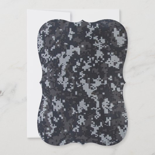 12x18 NAVY DIGITAL Camouflage Einladung zur Hochze (Rückseite)