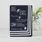 12x18 Navy Sommerkleid Blues Hochzeitseinladung Einladung (Stehend Vorderseite)