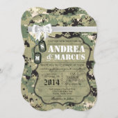 12x18 Navy Tan Typ III Einladung zur Hochzeit (Vorne/Hinten)