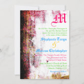 12x18 Neon Grunge Scratch Color Wedding Einladung (Vorderseite)