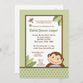 12x18 Neutral Papgayo Monkey zum Geburtstag Einlad Einladung (Vorne/Hinten)