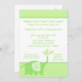 12x18 Niedlich Green Elephant Baby Dusche Einladun Einladung (Vorne/Hinten)