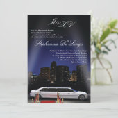 12x18 NY City Limo Quinceanera Einladung (Stehend Vorderseite)