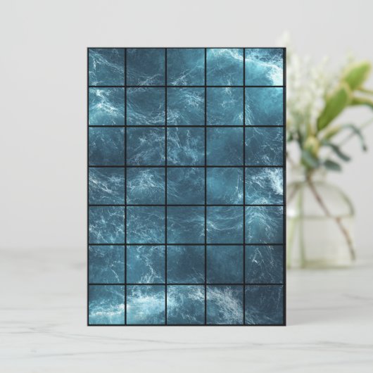 12x18 Ocean Paper Gridmap Einladung (Stehend Vorderseite)