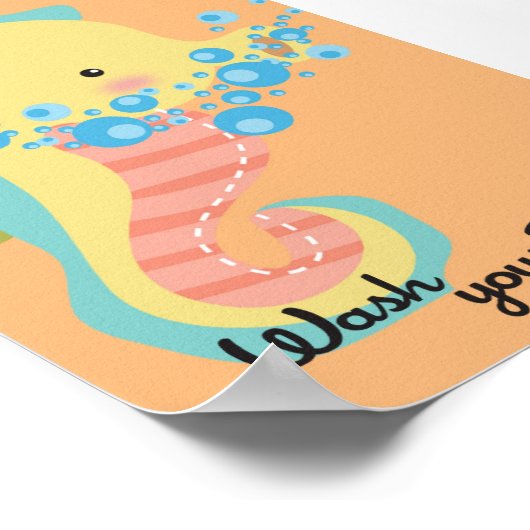 12x18 Ocean Seepferd Waschen Sie Ihr Gesicht Badez Poster (Ecke)